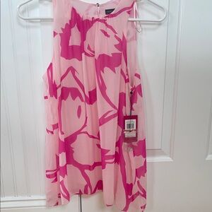 Vince Camuto Pink Floral Sleeveless Top